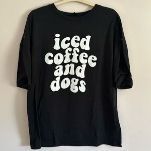Iced coffee and dogs oversized t shirt
